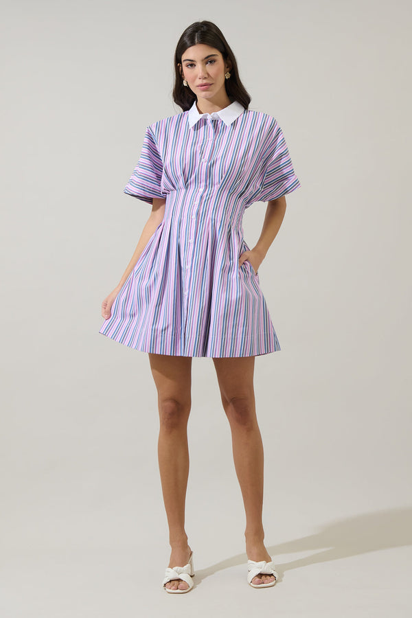 Sugarlips Jady Striped Kristy Collared Mini Dress