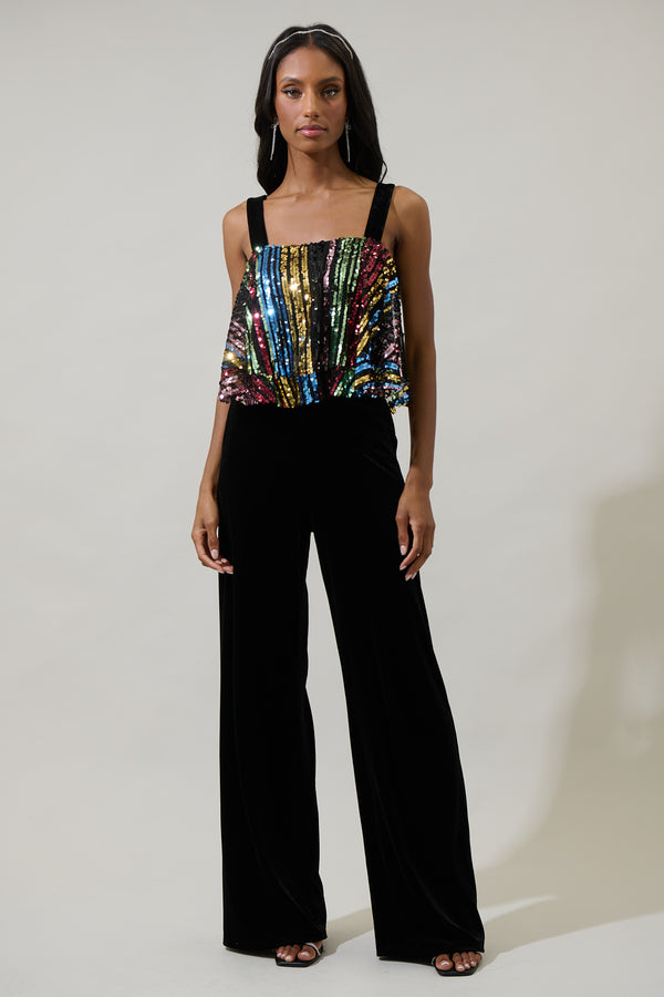 Sugarlips Jaen Striped Sequin Tank Top