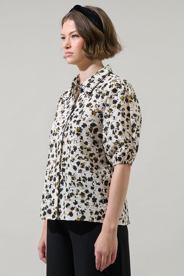Sugarlips Jaleah Bubble Sleeve Button Up Blouse