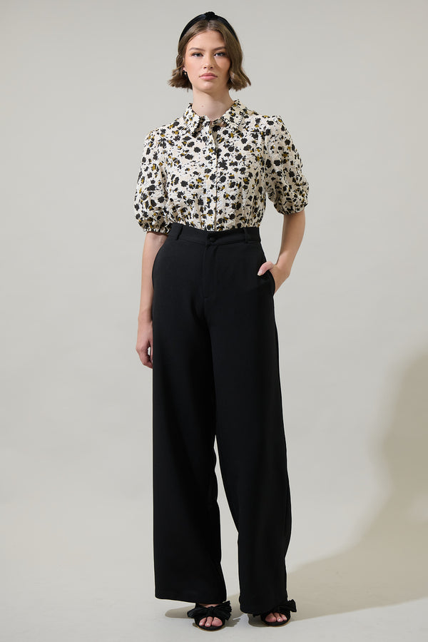 Sugarlips Jaleah Bubble Sleeve Button Up Blouse