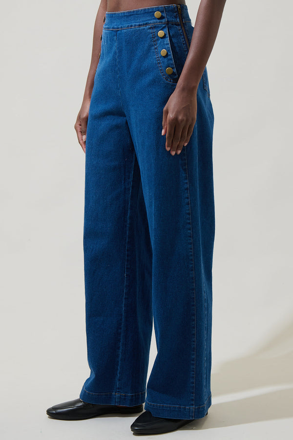 Sugarlips Jamie Denim Emi Wide Leg Pants