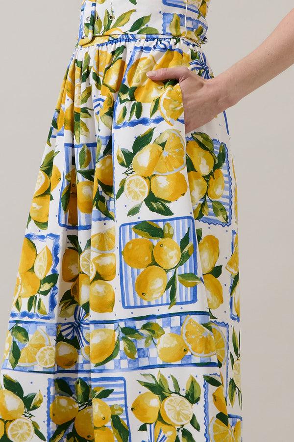 Sugarlips Janelle Strapless Midi Dress Lemon Zest