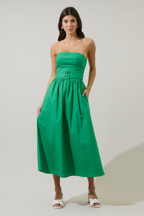 sugarlips Janelle Strapless Midi Dress