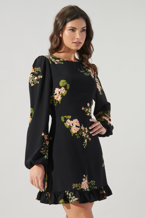 Sugarlips Jasleen Floral Ruffle Flounce Mini Dress