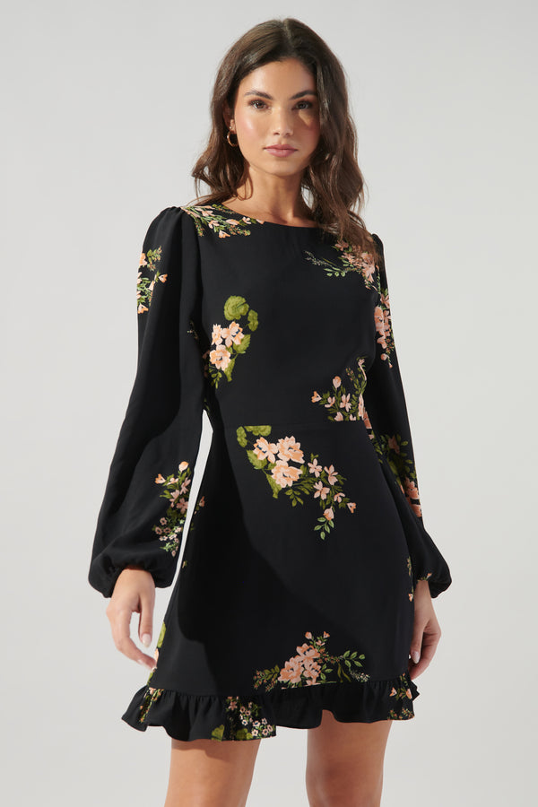 sugarlips Jasleen Floral Ruffle Flounce Mini Dress