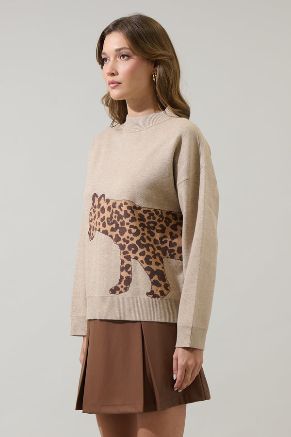 Sugarlips Jazara Leopard Knit Sweater