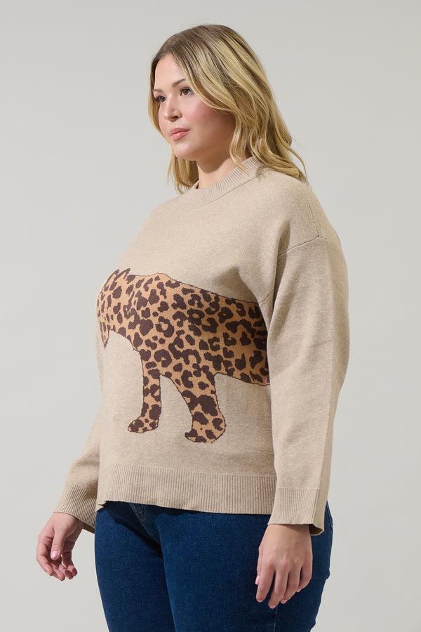 Sugarlips Jazara Leopard Knit Sweater Curve