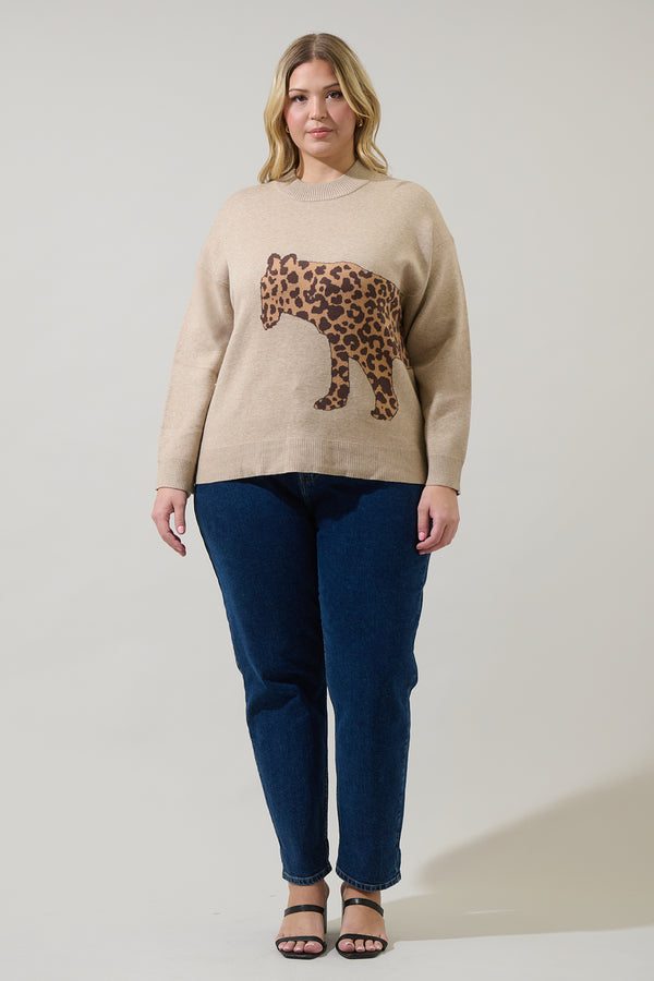 Sugarlips Jazara Leopard Knit Sweater Curve