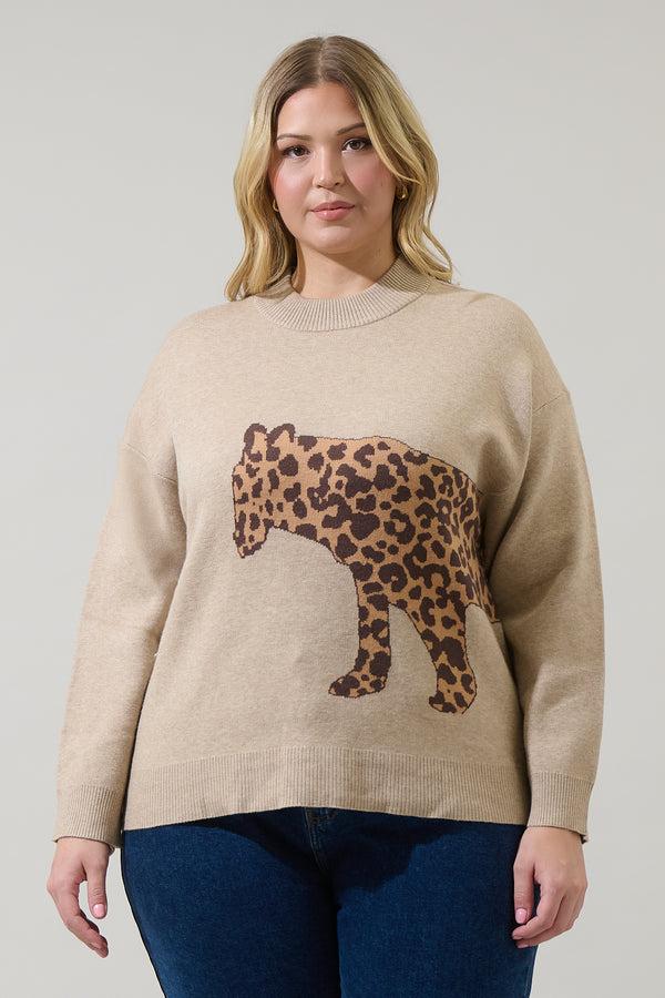 sugarlips Jazara Leopard Knit Sweater Curve