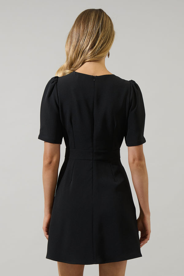 Sugarlips Jenavee Bow Puff Sleeve Mini Dress