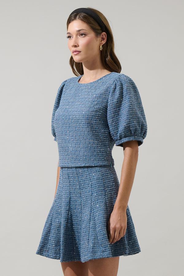 Sugarlips Jenavy Tweed Top
