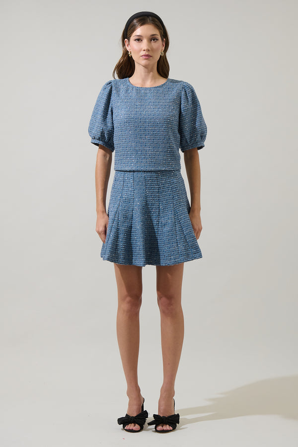 Sugarlips Jenavy Tweed Top