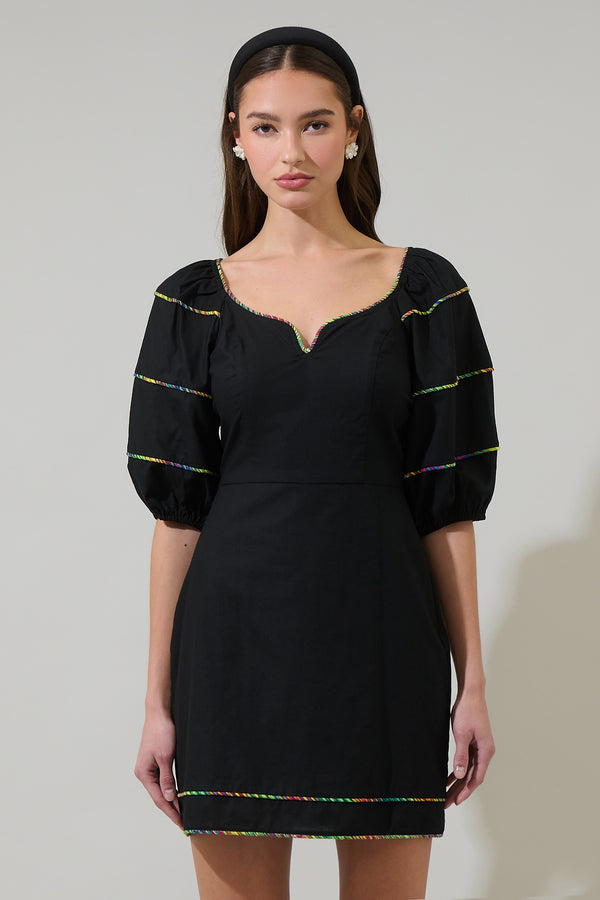 sugarlips Jenner Puff Sleeve Mini Dress