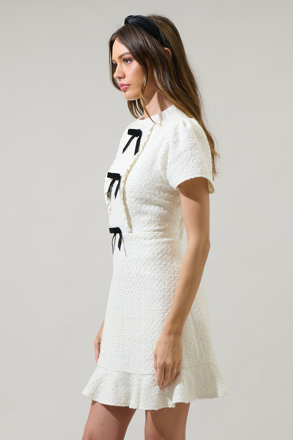 Sugarlips Jerriel Bow Jess Mock Neck Mini Dress
