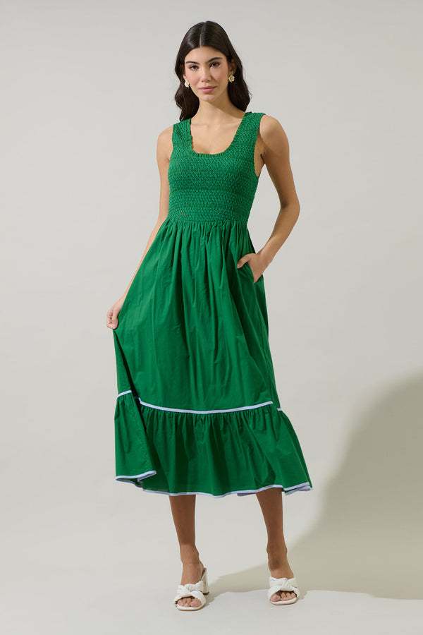 sugarlips Jessy Smocked Midi Dress