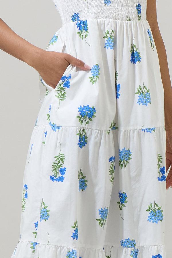 Sugarlips Jillian Floral Sunfire Tiered Midi Dress