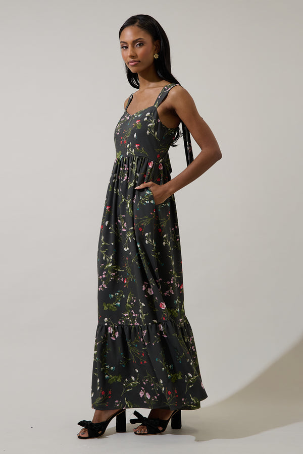 Sugarlips Jilly Floral Silda Smocked Maxi Dress