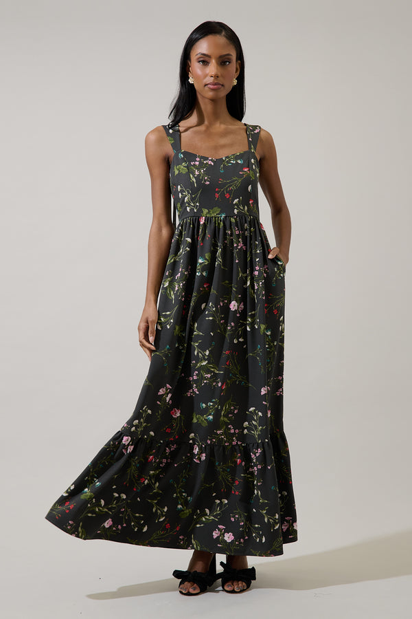 sugarlips Jilly Floral Silda Smocked Maxi Dress