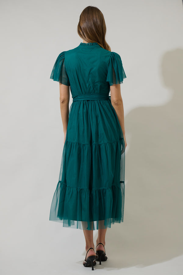 Sugarlips Jimena Tulle Tiered Midi Dress