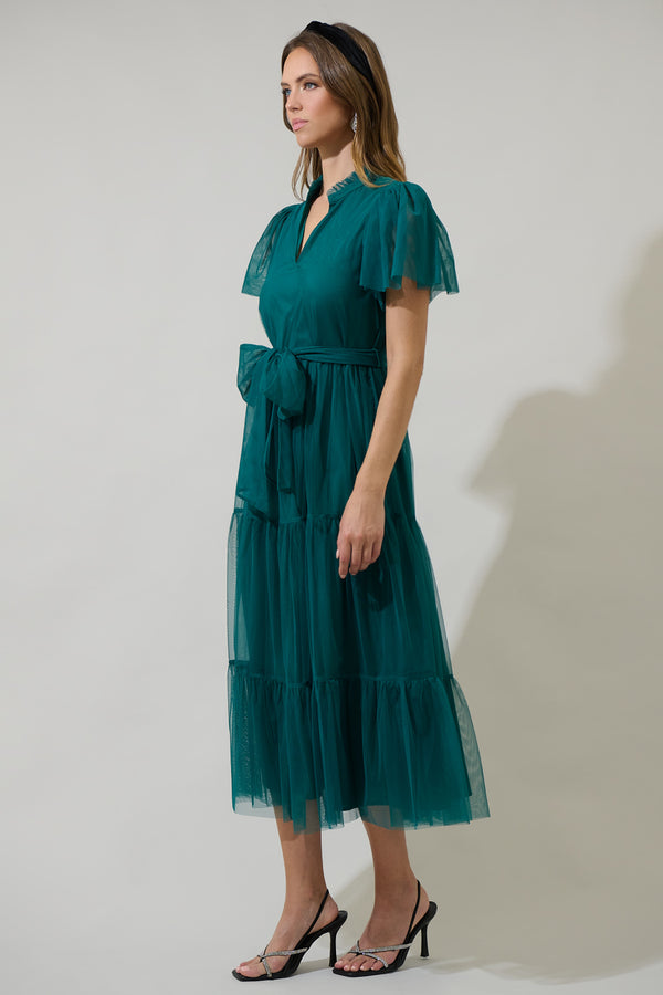Sugarlips Jimena Tulle Tiered Midi Dress