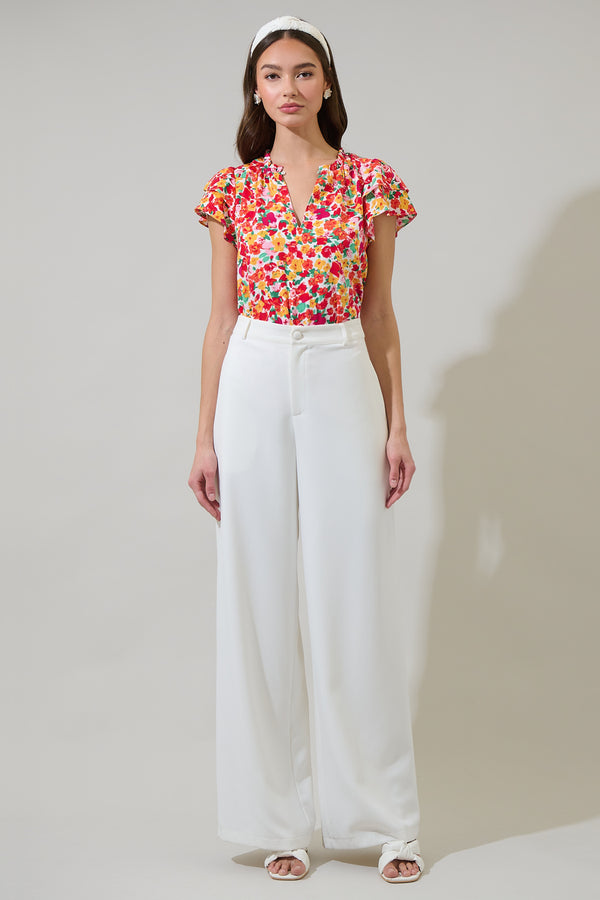 Sugarlips Joly Floral Hessa Ruffle Blouse