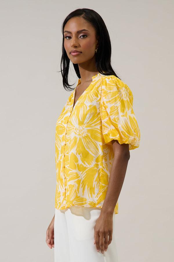 Sugarlips Joni Floral Idara Button Down Top