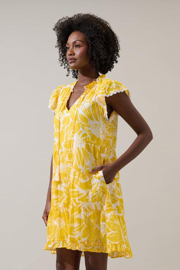 Sugarlips Joni Floral Yodi Shift Mini Dress