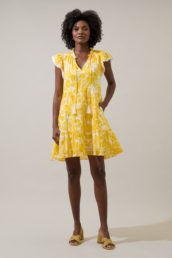 Sugarlips Joni Floral Yodi Shift Mini Dress