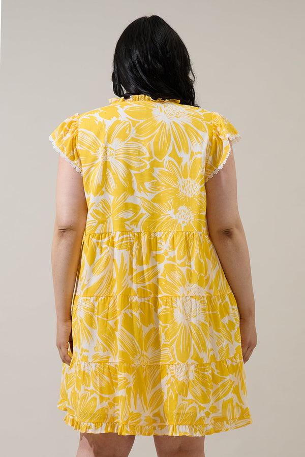 Sugarlips Joni Floral Yodi Shift Mini Dress Curve