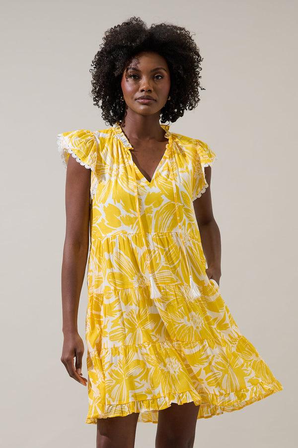 sugarlips Joni Floral Yodi Shift Mini Dress