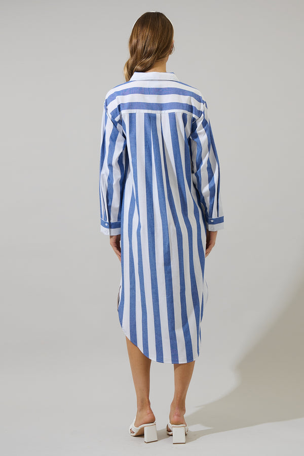 Sugarlips Jordy Striped Shirt Midi Dress