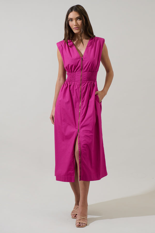 sugarlips Joslyn Two-way Zipper Midi Dress