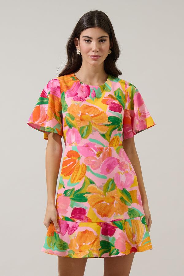 Sugarlips Jovana Floral Flouncy Mini Dress
