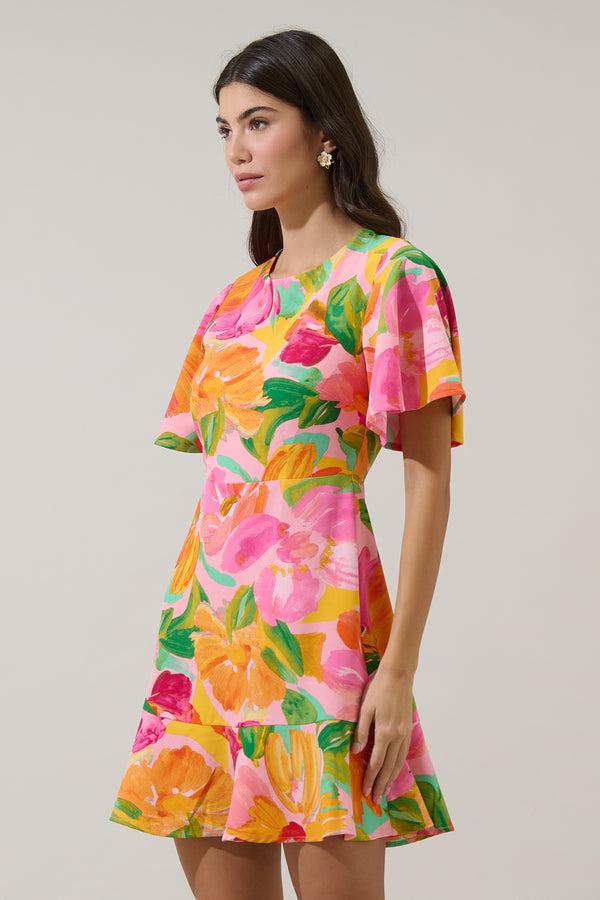 Sugarlips Jovana Floral Flouncy Mini Dress