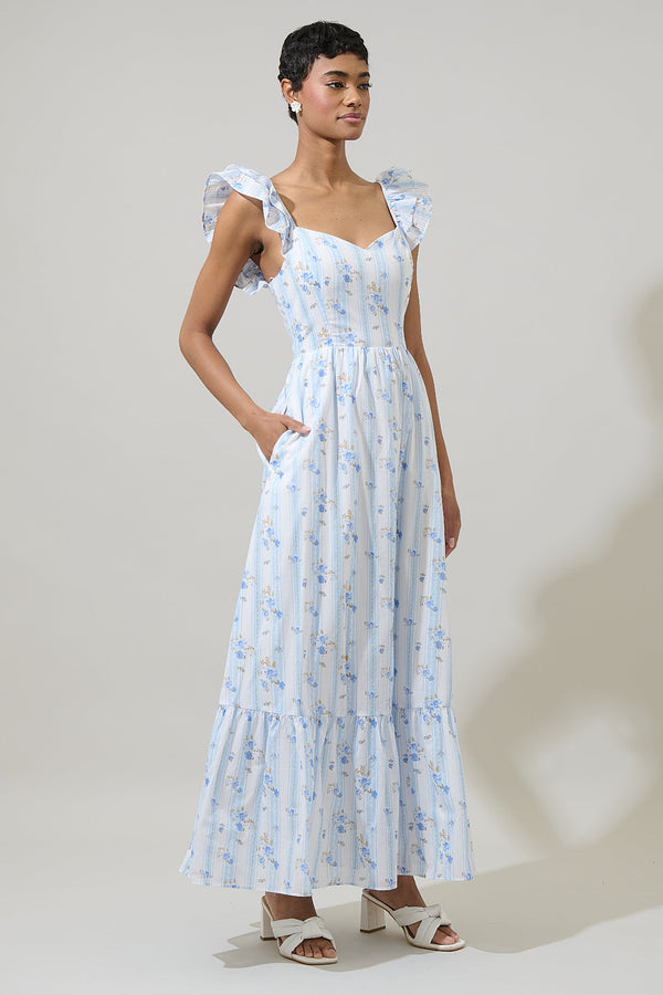 Sugarlips Jovina Floral Rivan Ruffle Maxi Dress