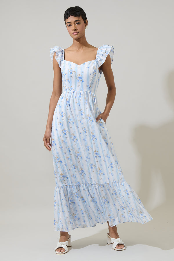 sugarlips Jovina Floral Rivan Ruffle Maxi Dress