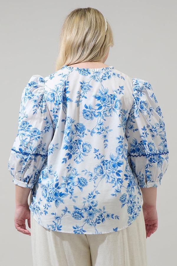 Sugarlips Juba Floral Vale Long Sleeve Top Curve