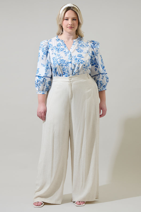 Sugarlips Juba Floral Vale Long Sleeve Top Curve