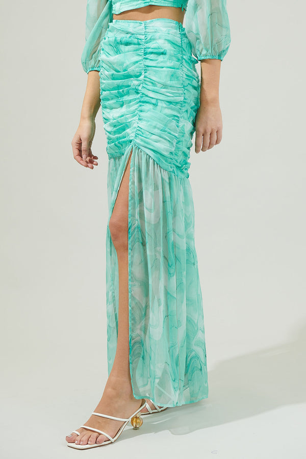 Sugarlips Judie Shirred Slit Maxi Skirt