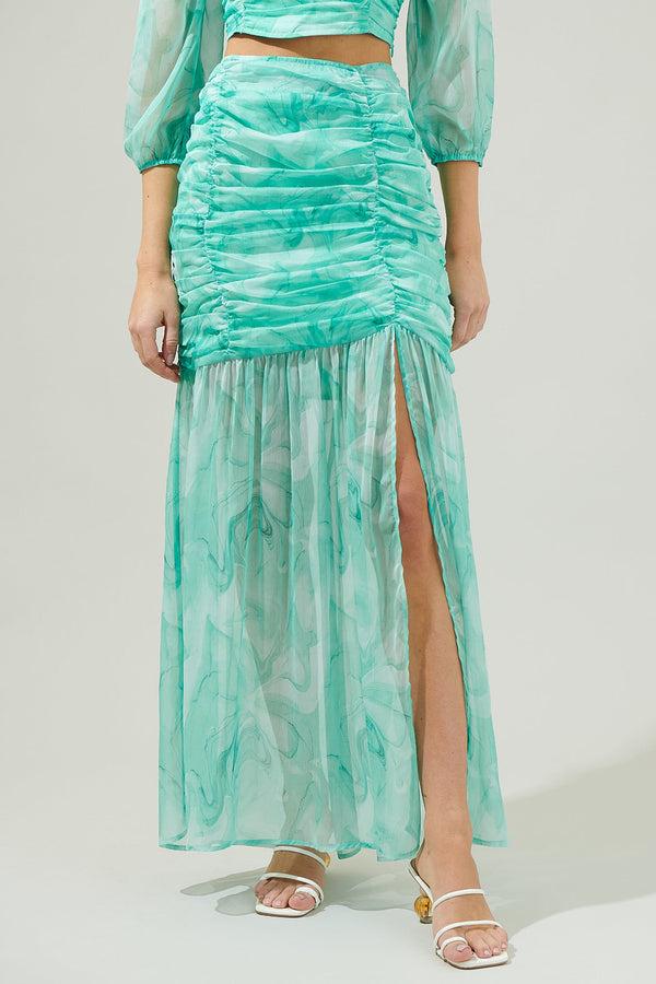 sugarlips Judie Shirred Slit Maxi Skirt
