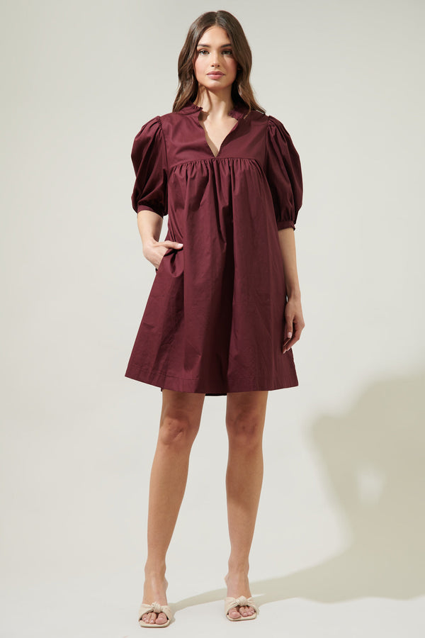 Sugarlips Julissa Split Neck Babydoll Dress