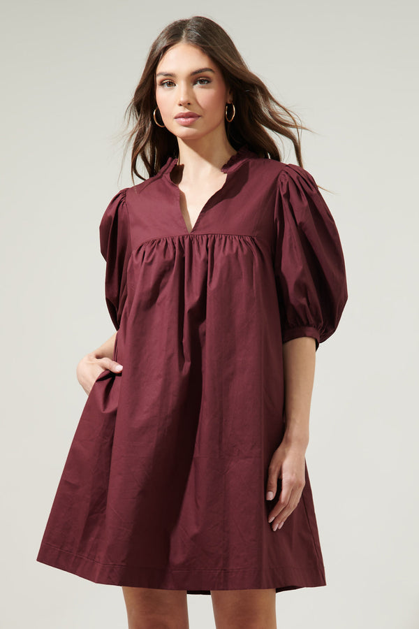 sugarlips Julissa Split Neck Babydoll Dress