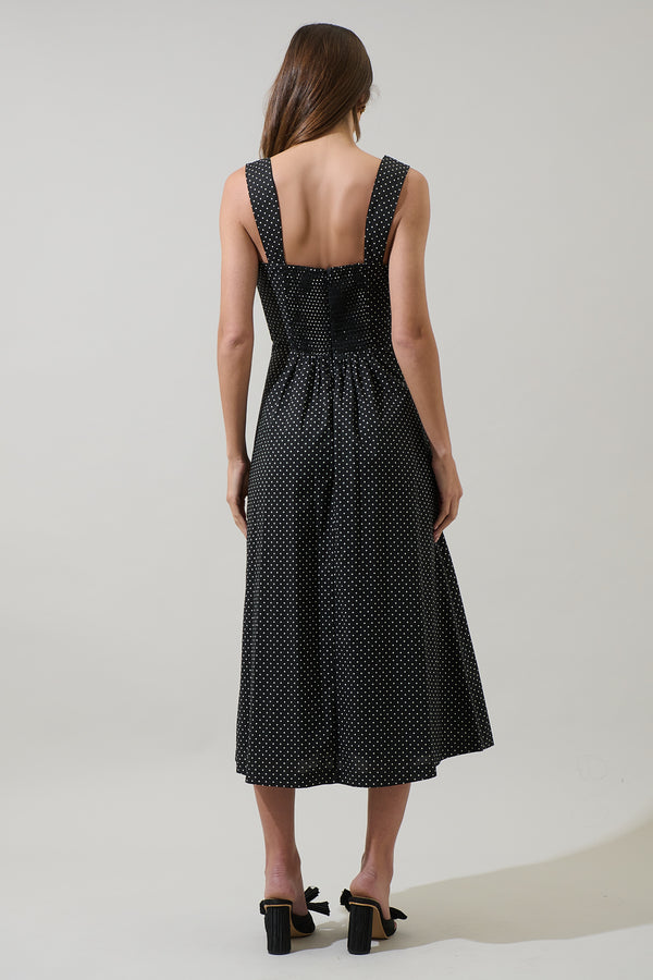 Sugarlips Junia Polka Dot Mizy Midi Dress