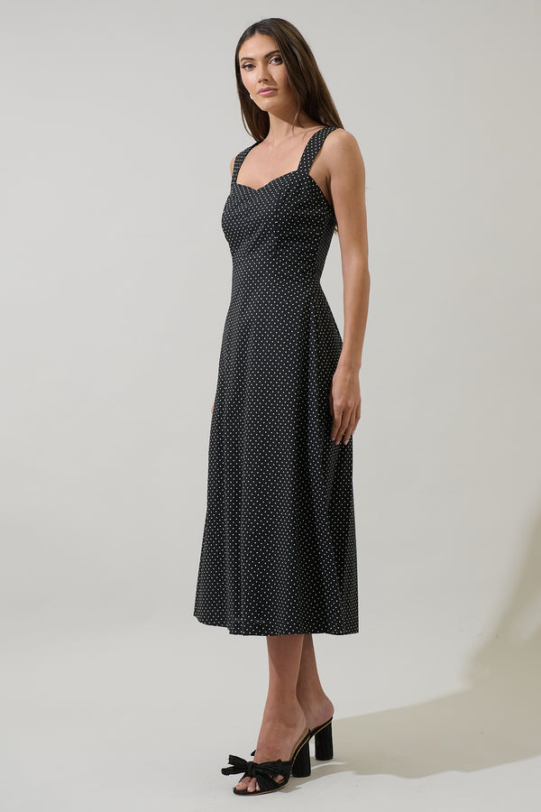 Sugarlips Junia Polka Dot Mizy Midi Dress