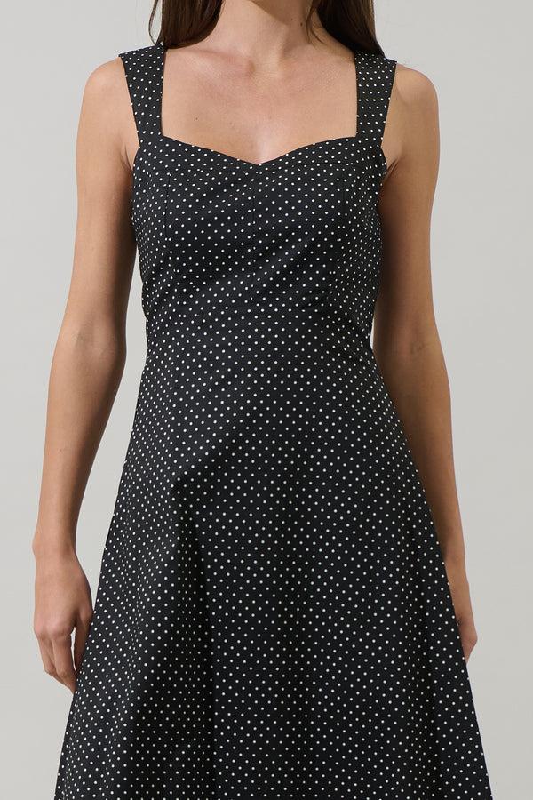 Sugarlips Junia Polka Dot Mizy Midi Dress