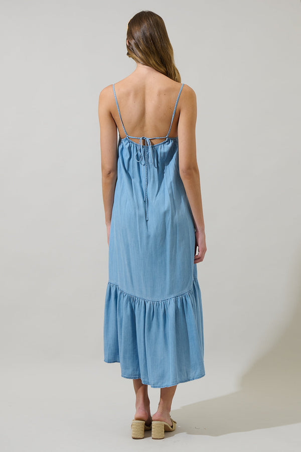 Sugarlips Juvia Chambray Cami Midi Dress