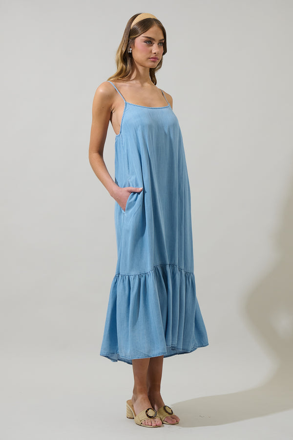 Sugarlips Juvia Chambray Cami Midi Dress