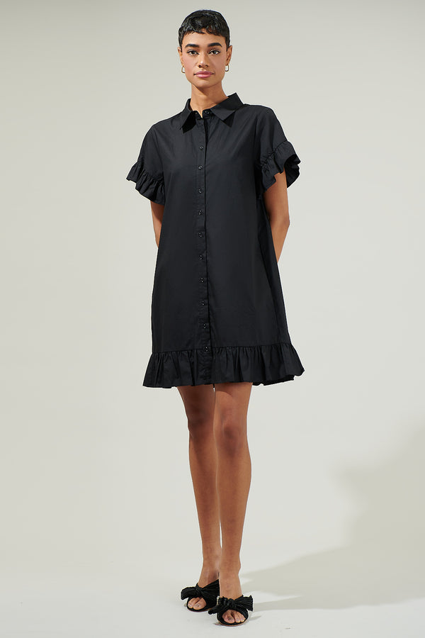 Sugarlips Kacey Ruffled Shirt Mini Dress