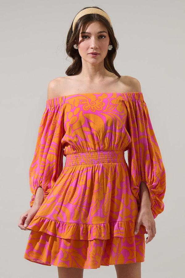 Sugarlips Kaci Floral Bea Smocked Mini Dress