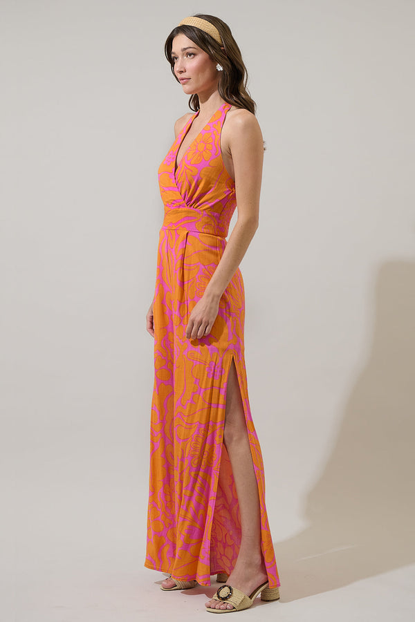 Sugarlips Kaci Floral Magic Moment Halter Jumpsuit